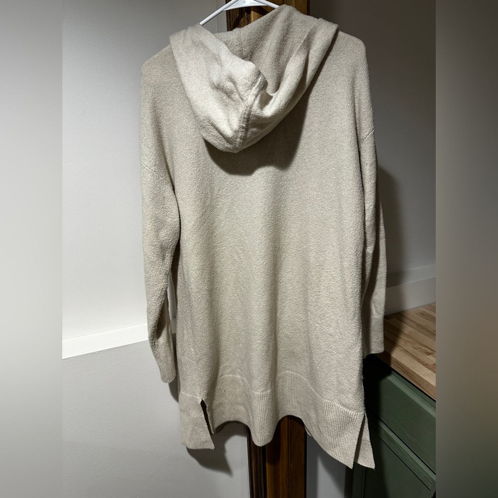 LOFT Cream Hooded Cardigan Sweater - Picture 2 of 5